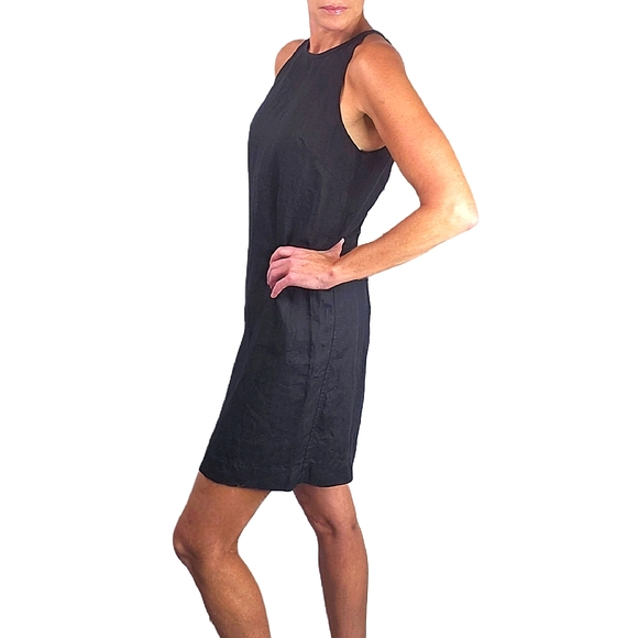 J. CREW Maxine Black High Neck Linen Shift Dress - Picture 4 of 10